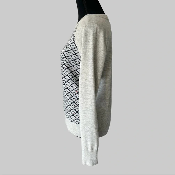 Banana Republic EMBELLISHED GEO  PRINT PULLOVER Wool Blend Sweater - Picture 2 of 15